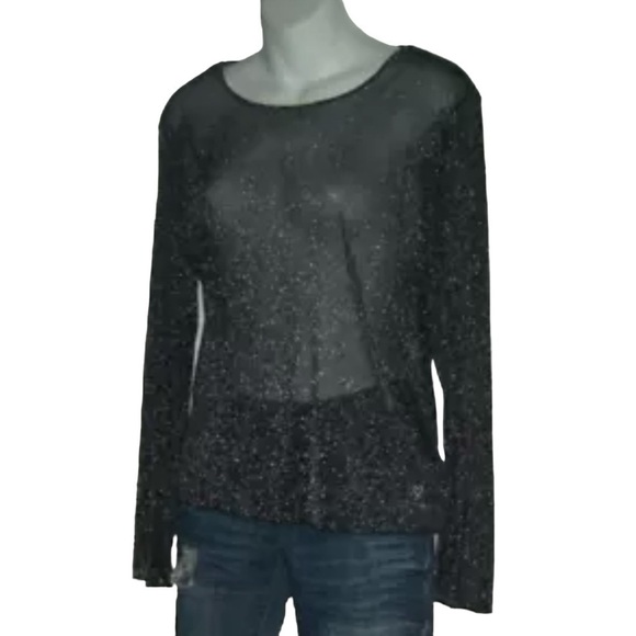 Victorias Secret Blouse Black Sheer Cyberpunk Futuristic Mesh Goth alt egirl y2k - Picture 3 of 9